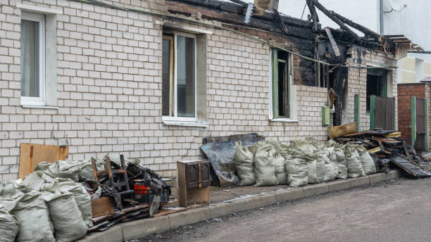 Professional Fire Damage Restoration technician working in Hamburg, PA